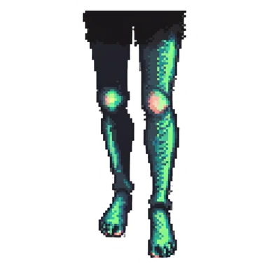 Pixel art leg and foot sticker
