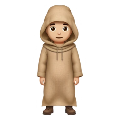 man with burlap sack over head full body standing sticker