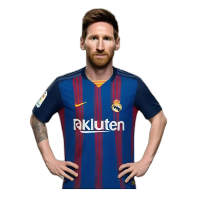 Messi wwaring real madrid shirt sticker