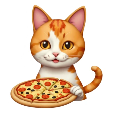 A cat eating pizza sticker