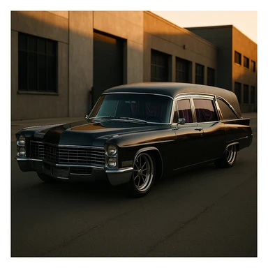 a cool hearse car, stylish and unique sticker