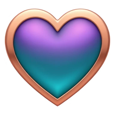 I need a teal, orange , purple, and rose gold Heart emoji  sticker