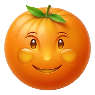 Cinematic Realistic Orange Emoji, Juicy and vibrant, with a bright, glossy skin that gleams in the light, revealing a slight texture from the natural pith. The orange segments peek through as the fruit radiates refreshing energy. Soft glowing outline, capturing the essence of a sweet, zesty burst of flavor in a perfect orange! sticker
