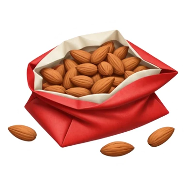 roasted almonds in red and white paperbag sticker
