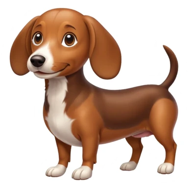 playful wiener dog sticker