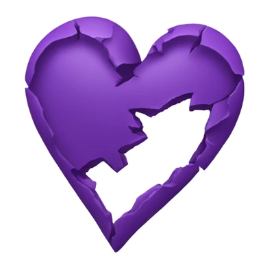 purple broken heart  sticker