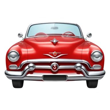 classic red convertible 1950s sticker