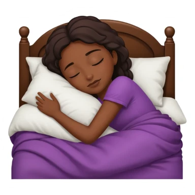 Dark skinned girl sleeping in bed sticker