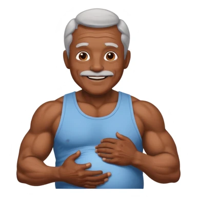 Grandpa that has muscles and is pregnant and is brown sticker