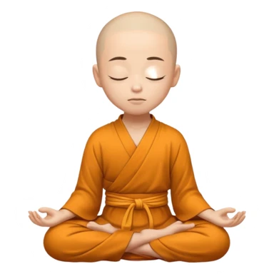 content face typing, eyes closed in a meditative, zen state, monk dress sticker