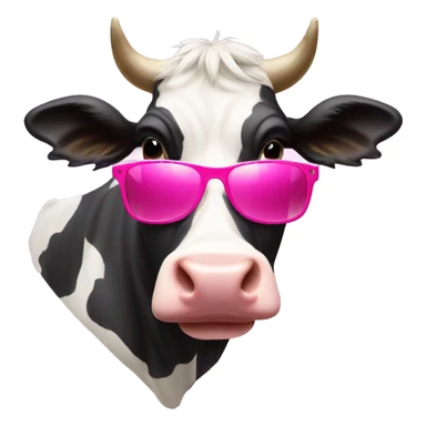 Cow wearing pink sunglasses sticker