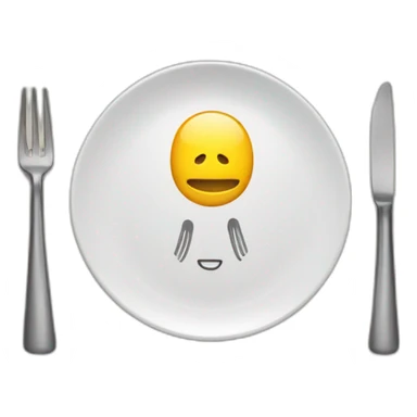knife and fork on a plate sticker