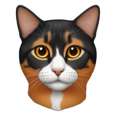 Black orange mix strict cat sticker