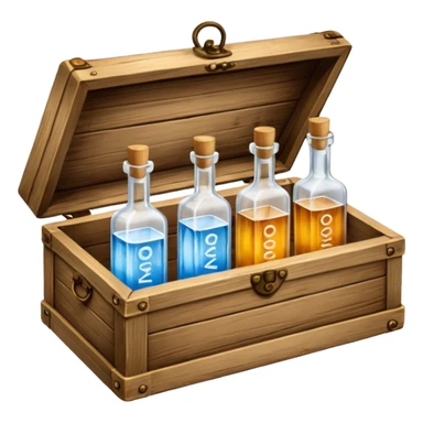 Wooden box with vodka bottles sticker