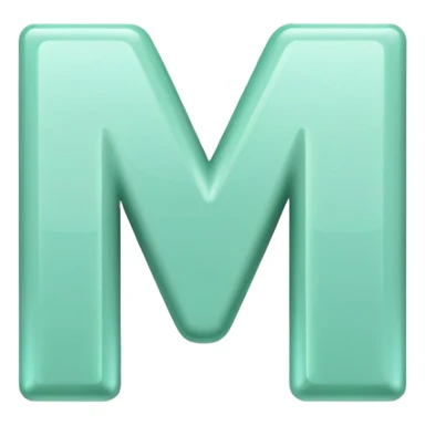 Letter M in mint green color sticker