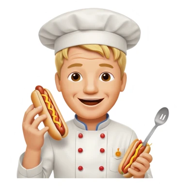 gordon ramsay eat a hotdog, happy smile sticker