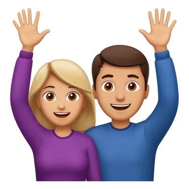 Mom and dad emoji throwing their hands up like they don't know sticker