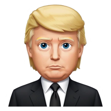 Donald Trump with black suit and tie sticker