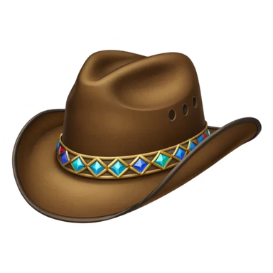Cowboy hat stained glass sticker