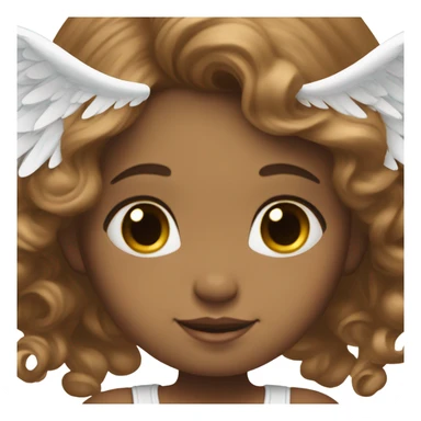 two white girl babies with brown hair wearing a halo and angel wings sticker