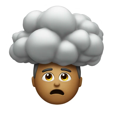 Person with a fart cloud as a head sticker