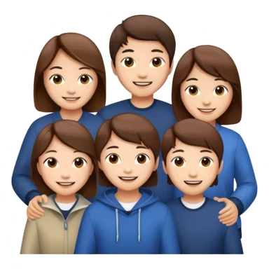 Asian friends with brown hair  sticker