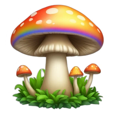 A mushroom with a rainbow had sticker