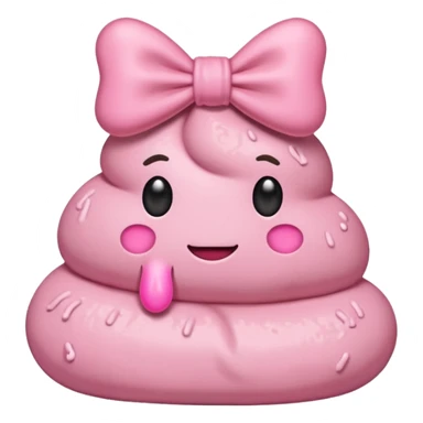 Pink poop with bows sticker