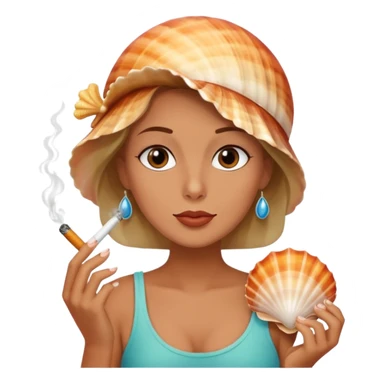 Coquillage qui fume cigarette écrit Jane  sticker