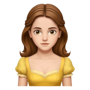 emma watson long hair as belle Cinematic Realistic sticker