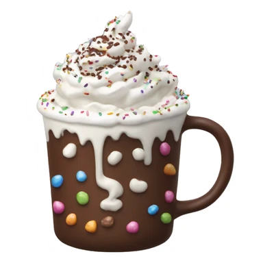 hot chocolate with whipped cream and sprinkles sticker