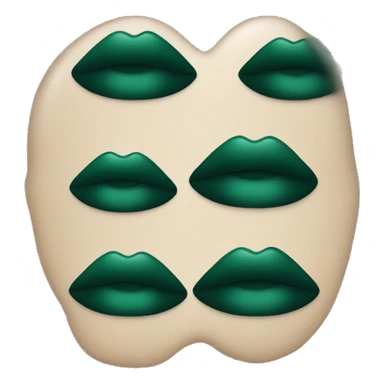 Lips of a dark emerald color in the form of a kiss sticker
