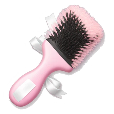 Light pink hairbrush with a white bow tie sticker