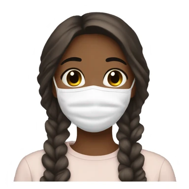 brunette girl wearing a face mask aesthetic comfy sticker