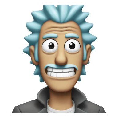 rick sanchez smiling without mustache sticker