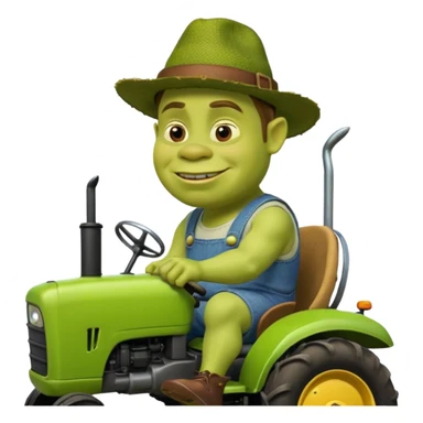 Shrek in tractor sticker
