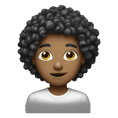 Black and white doodle with black eyes and curly hair sticker