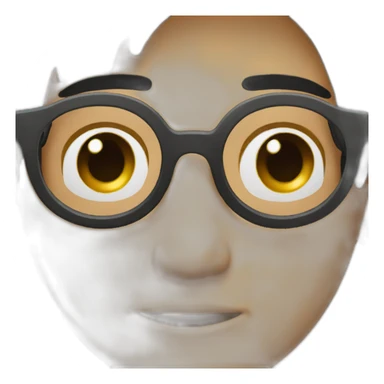 young indian guy with straight hair with round fully circular glasses black eyes black hair sticker