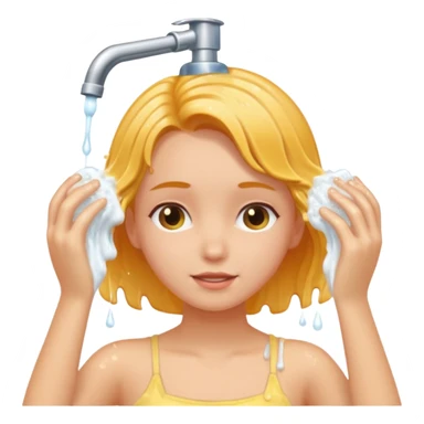 girl washes her hair sticker