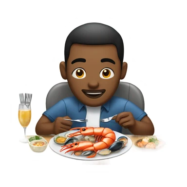 Man eating seafood sticker