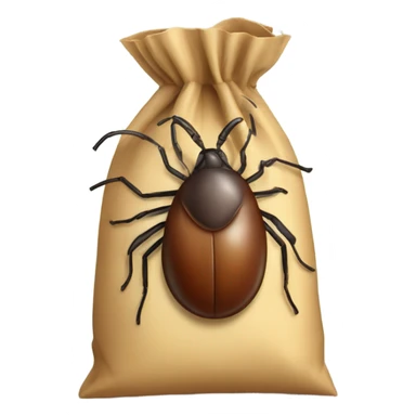 A tick insect in a bag sticker