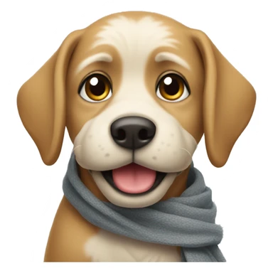 hund mit schal sticker