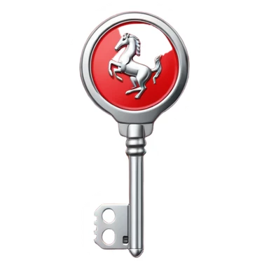 red Ferrari key with a red background sticker