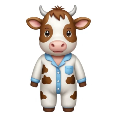 cow in pajamas  sticker
