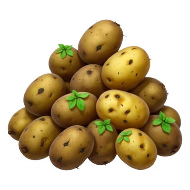 Normal sized emoji of rotting potatoes with mold based on these: 🍠🥔 please make realistix sticker