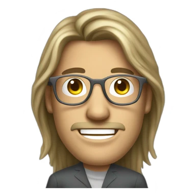Cool white guy with rimless glasses and long hair grey successful management consultant sticker