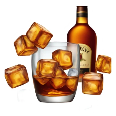 Glass of Hennessy on the rocks  sticker