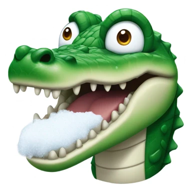 Alligator with snow on it sticker