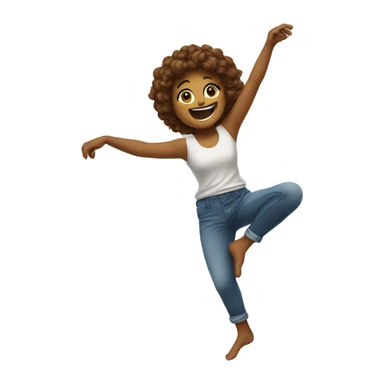 Dancing girl with arms up in a crickel and one leg up in a corner  sticker