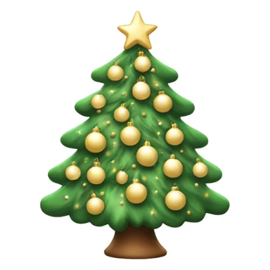 Aesthetic Christmas tree with cream decorations sticker